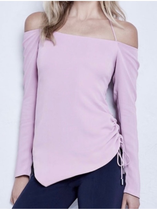Cushnie Et Ochs Tops - Cushnie Et Ochs Pink Off Shoulder Drawstring Halter Stretch Crepe Top Size 2